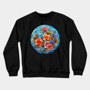 Stained Glass Flowers Crewneck Sweatshirt